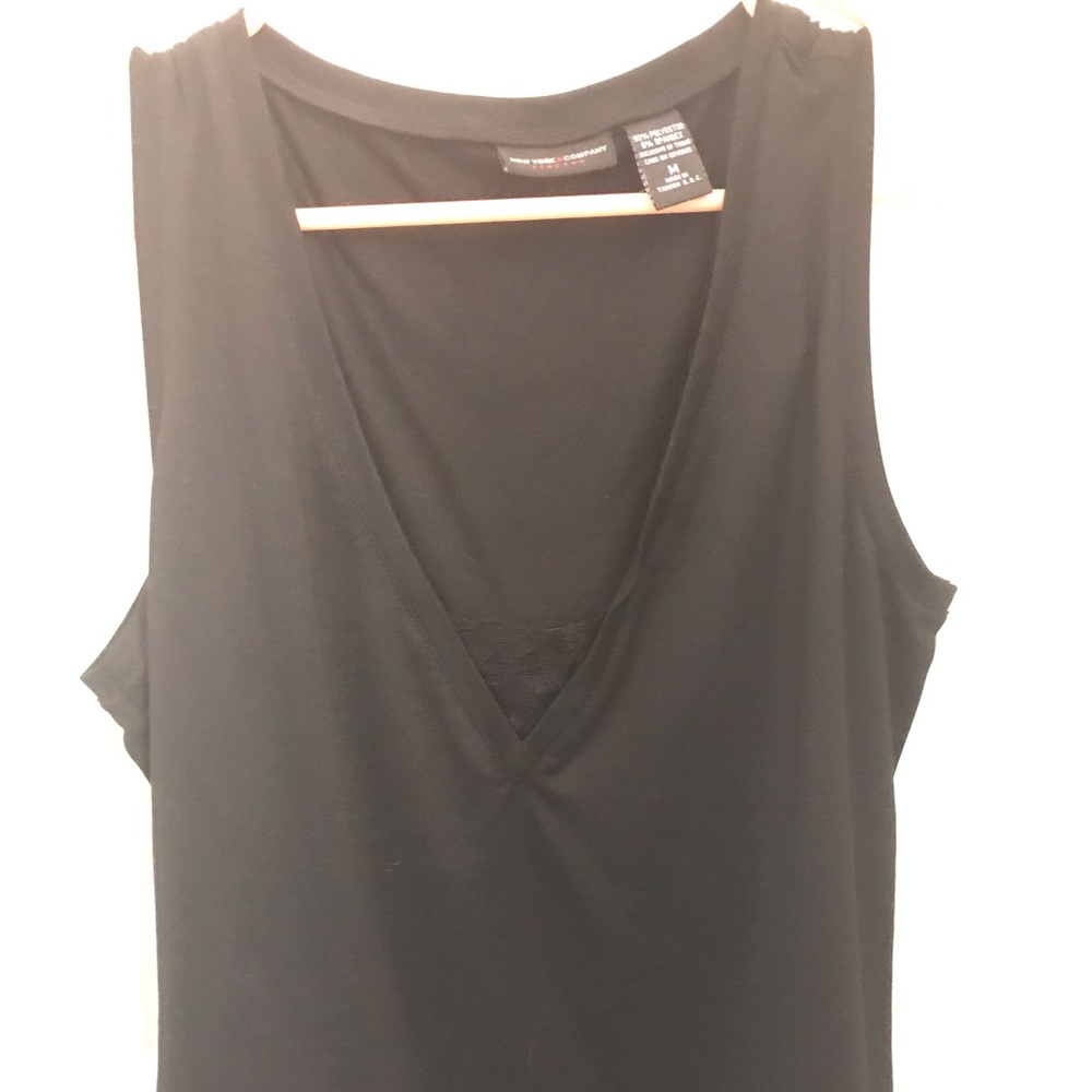 2 New York & Co. sleeveless tees Black and Cream